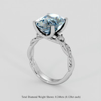 5.32 Ct. Rainbow Moonstone Ring, 18K White Gold 2