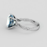 5.32 Ct. Rainbow Moonstone Ring, 18K White Gold 4