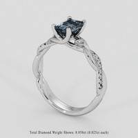 1.16 Ct. Bluish Grey Spinel Ring, 18K White Gold 2