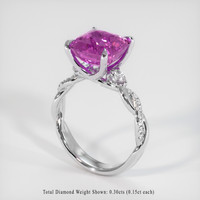 6.15 Ct. Sapphire Ring, 18K White Gold 2