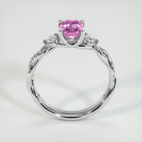 1.26 Ct. Pink Sapphire Ring, 18K White Gold 3