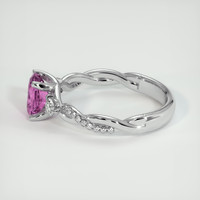 1.26 Ct. Pink Sapphire Ring, 18K White Gold 4