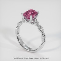 1.73 Ct. Pink Sapphire Ring, 18K White Gold 2