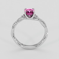 1.19 Ct. Pink Sapphire Ring, 18K White Gold 3