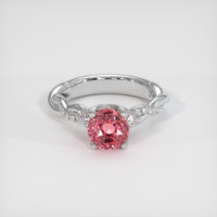 3.07 Ct. Padparadscha Sapphire Ring, 18K White Gold 1