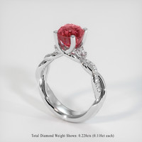 3.07 Ct. Padparadscha Sapphire Ring, 18K White Gold 2