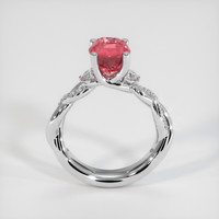 3.07 Ct. Padparadscha Sapphire Ring, 18K White Gold 3