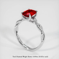 2.00 Ct. Ruby Ring, 18K White Gold 2