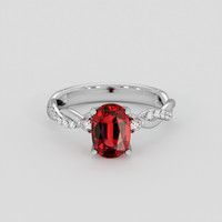 1.71 Ct. Ruby Ring, 18K White Gold 1