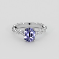 1.70 Ct. Violet Sapphire Ring, 18K White Gold 1