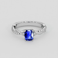 1.05 Ct. Blue Sapphire Ring, 18K White Gold 1