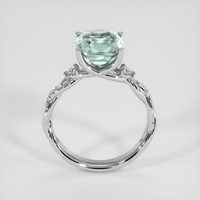 3.73 Ct. Bluish Green Sapphire Ring, 18K White Gold 3