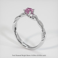 0.60 Ct. Sapphire Ring, 18K White Gold 2