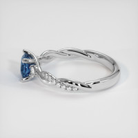 0.99 Ct. Greyish Blue Sapphire Ring, 18K White Gold 4