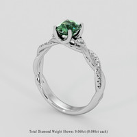 1.55 Ct. Green Sapphire Ring, 18K White Gold 2