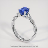 1.93 Ct. Blue Sapphire Ring, 18K White Gold 2