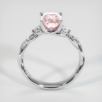 3.09 Ct. Peach Sapphire Ring, 18K White Gold 3