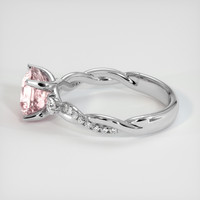 3.09 Ct. Peach Sapphire Ring, 18K White Gold 4