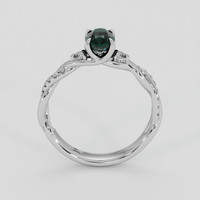 1.10 Ct. Bluish Green Sapphire Ring, 18K White Gold 3