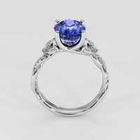 3.20 Ct. Blue Sapphire Ring, 18K White Gold 3