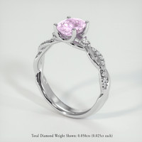 1.37 Ct. Pink Sapphire Ring, 18K White Gold 2