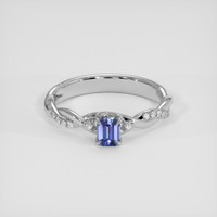 0.59 Ct. Bluish Purple Sapphire Ring, 18K White Gold 1
