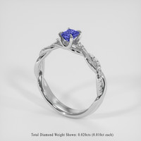 0.59 Ct. Bluish Purple Sapphire Ring, 18K White Gold 2