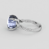8.03 Ct. Greyish Blue Sapphire Ring, 18K White Gold 4