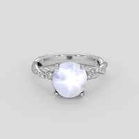 4.29 Ct. Blue Sapphire Ring, 18K White Gold 1