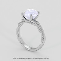 4.29 Ct. Blue Sapphire Ring, 18K White Gold 2