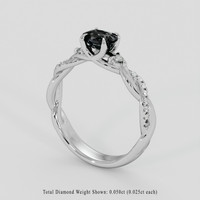 0.74 Ct. Green Sapphire Ring, 18K White Gold 2