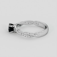 0.74 Ct. Green Sapphire Ring, 18K White Gold 4