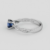 1.01 Ct. Greenish Blue Sapphire Ring, 18K White Gold 4