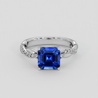 2.21 Ct. Blue Sapphire Ring, 18K White Gold 1