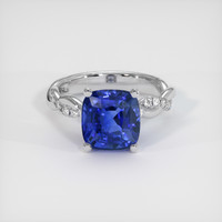 4.60 Ct. Blue Sapphire Ring, 18K White Gold 1