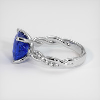 4.60 Ct. Blue Sapphire Ring, 18K White Gold 4