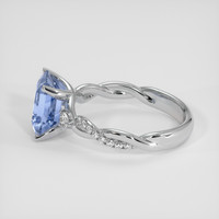 3.03 Ct. Blue Sapphire Ring, 18K White Gold 4