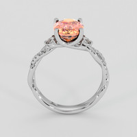 2.42 Ct. Padparadscha Sapphire Ring, 18K White Gold 3