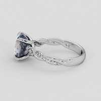 3.93 Ct. Bi Color Sapphire Ring, 18K White Gold 4