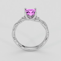 1.06 Ct. Purplish Pink Sapphire Ring, 18K White Gold 3