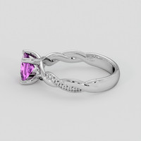 1.06 Ct. Purplish Pink Sapphire Ring, 18K White Gold 4