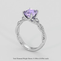 1.52 Ct. Purple Sapphire Ring, 18K White Gold 2