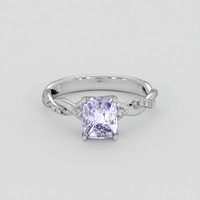 2.18 Ct. Purple Sapphire Ring, 18K White Gold 1