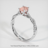 0.95 Ct. Padparadscha Sapphire Ring, 18K White Gold 2
