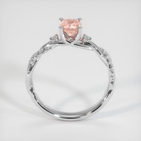 0.95 Ct. Padparadscha Sapphire Ring, 18K White Gold 3