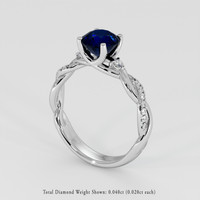 1.44 Ct. Blue Sapphire Ring, 18K White Gold 2
