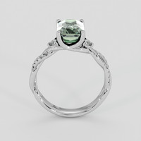 2.95 Ct. Green Sapphire Ring, 18K White Gold 3