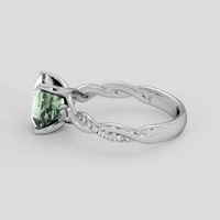 2.95 Ct. Green Sapphire Ring, 18K White Gold 4