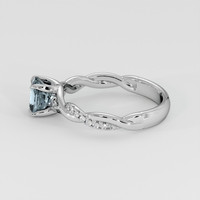 1.23 Ct. Greyish Blue Sapphire Ring, 18K White Gold 4