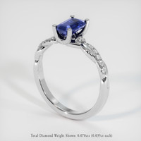1.45 Ct. Sapphire Ring, 18K White Gold 2
